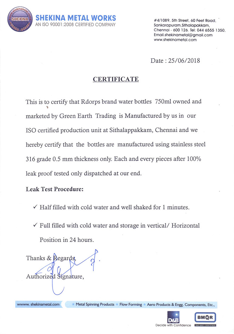 Rdrops: Quality Certificate